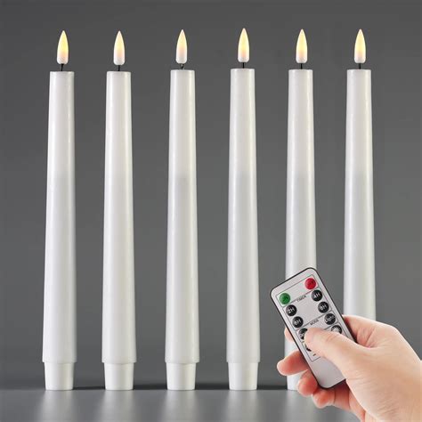 Buy Eywamage White LED Taper Candles with Remote, Realistic ing Flameless Christmas Window ...