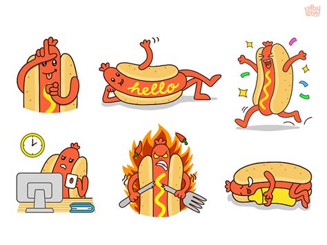 Hot Dog 01 - Sticker Set by Alby Letoy on Dribbble