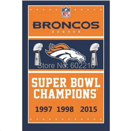 Denver Broncos 2015 champions 3 time Super Bowl champions Flag 3X5FT ...