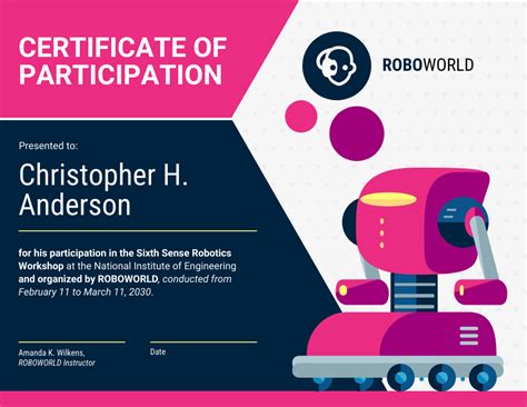 Free Certificate Of Participation Template - prntbl ...