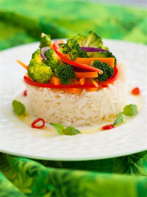 Steamed Vegetables with Rice Stock Image - Image of pepper, chili: 32531583