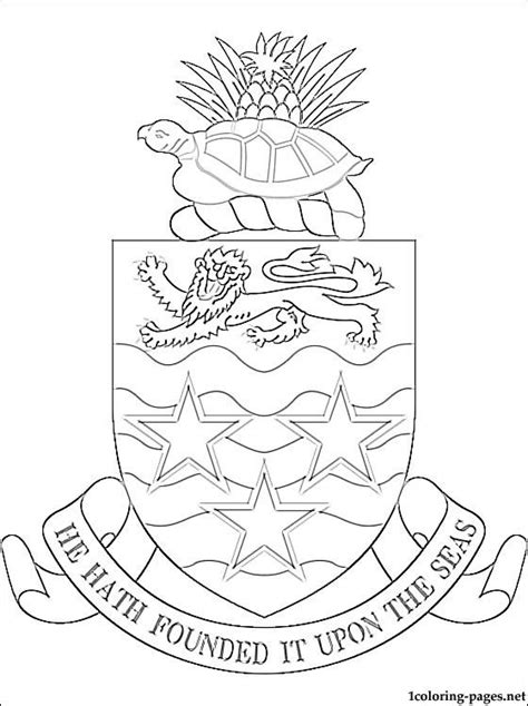 Cayman Islands Coat of Arms Coloring | Coat of arms, Arms, Cayman islands