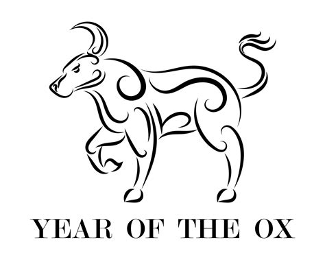 Year of the ox line art vector eps 10 2174345 Vector Art at Vecteezy