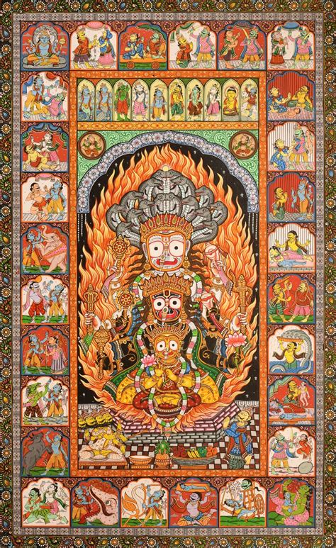 Shreekshetra Patti with Life of Krishna and Dashavatara Madhubani Art, Madhubani Painting, Phad ...