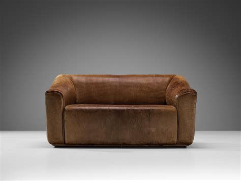 De Sede 'DS-47 'Two Seat Sofa in Cognac Leather For Sale at 1stDibs