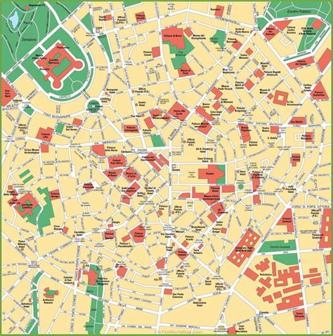 Mappa di milano - mappa della Città di milano (Lombardia - Italia)