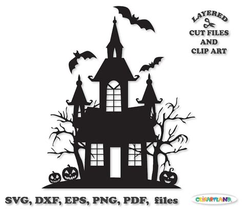 INSTANT Download. Halloween Haunted House Silhouette. Svg Cut - Etsy