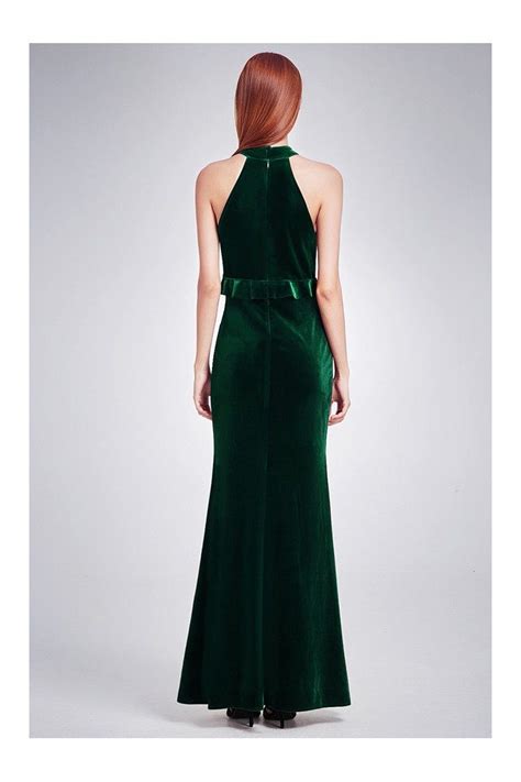 Dark Green Sexy Deep V Formal Dress With High Collar Neck - $64 #EP07180DG - SheProm.com