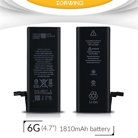 ZORWING Original High Capacity 1810mAh Phone Battery For iPhone 6 Replacement Battery For ...