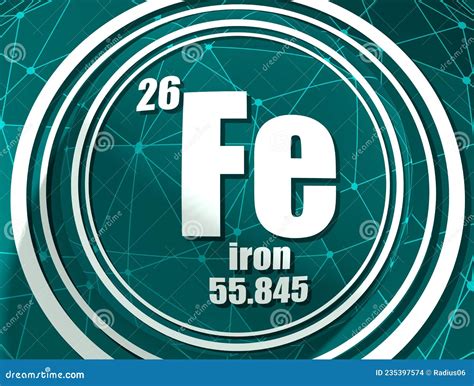 Sign of Iron with Atomic Number and Atomic Weight. Stock Illustration - Illustration of quantum ...