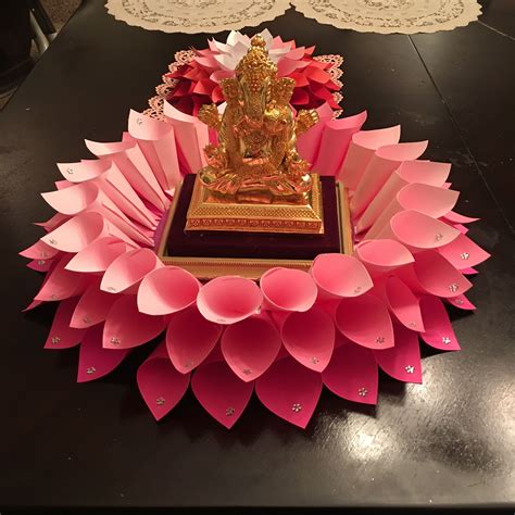 #GaneshDecor #GiantDahliaflower Arti Thali Decoration, Mandir ...