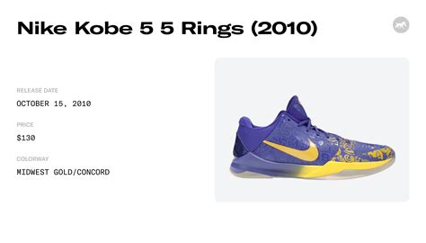 Nike Kobe 5 5 Rings (2010) - 386429-702 Raffles & Where to Buy