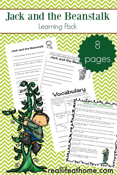 Jack and the Beanstalk Worksheets and Printables Packet for Kids