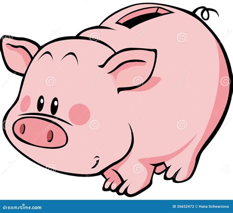 Cartoon piggy bank stock vector. Illustration of piggy - 26652472