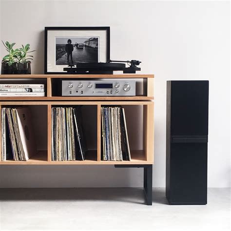 Kelston Record Player Cabinet on Minimalist Square legs | Vinyl record furniture, Turntable ...