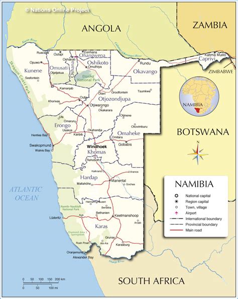 Map Of Namibia With Regions – The World Map