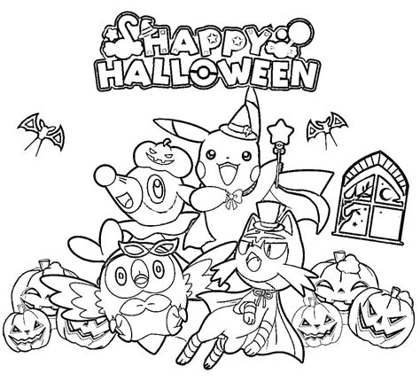 Happy Halloween Pokemon coloring page - Download, Print or Color Online for Free