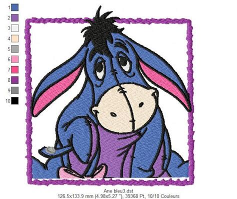 Eeyore the Sad Donkey From Winnie the Pooh Machine Embroidery - Etsy ...