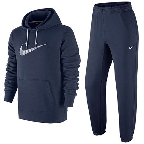 Nike Mens Swoosh Fleece Overhead Hoodie Sweatshirt Jogging Bottom Full ...