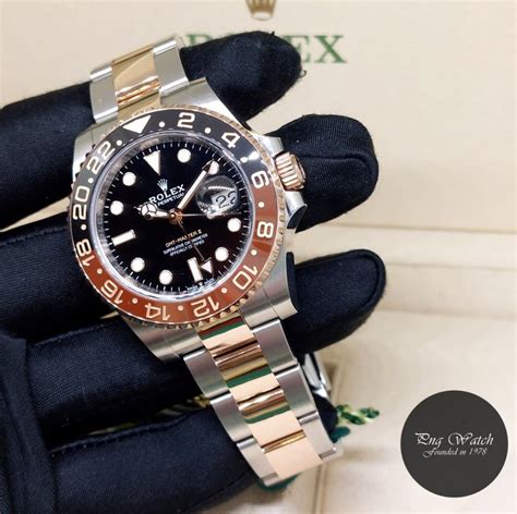 Rolex 40mm Oyster Perpetual 18K Half Rose Gold "ROOTBEER" GMT Master 2 ...