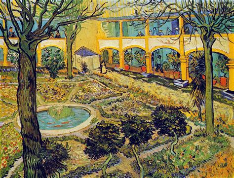 The Courtyard of the Hospital in Arles, 1889 - Vincent van Gogh - WikiArt.org