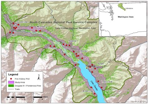 Map of the study area in Lake Chelan National Recreation Area. Thirty ...