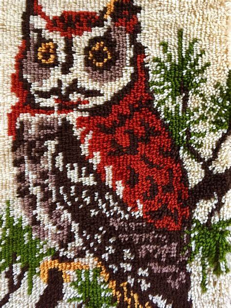 Owl Latch Hook Rug Vintage 1970s Wall Hanging 1970s Home | Etsy | Owl wall hanging, Latch hook ...