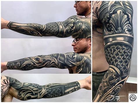 Armor Sleeve Tattoo on Man