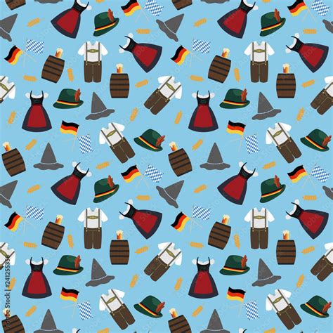 Oktoberfest Traditional Costumes Seamless Pattern - Traditional ...