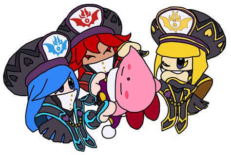 The Three Mage Sisters and Kirby by richsquid1996 on DeviantArt