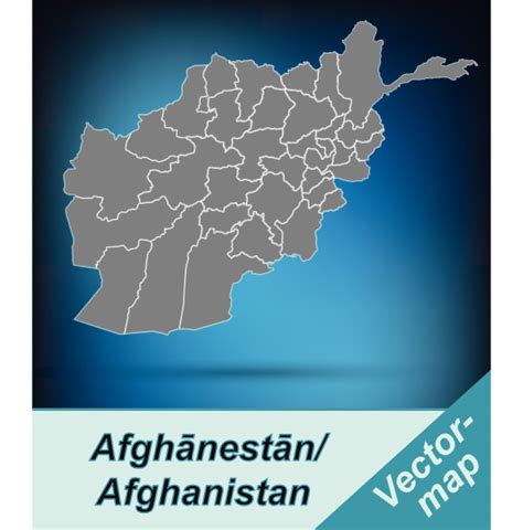 Border map of Afghanistan with borders in bright grey - Royalty free ...