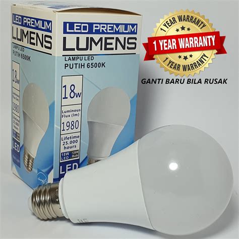 Jual Lampu LED LUMENS 18w 18 watt 18watt putih TERANG MURAH, 110++ Lm/W (umumnya 90 Lm/W ...