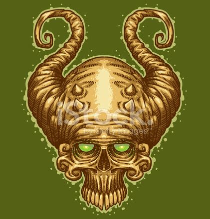 Image Of Skull With Horns Like A Tattoo Stock Photo | Royalty-Free | FreeImages