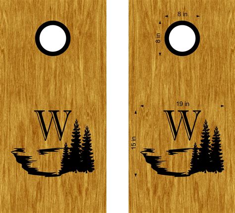 Cornhole Board Decals Lake Trees Monogram Bean Bag Toss - Etsy | Cornhole board decals ...