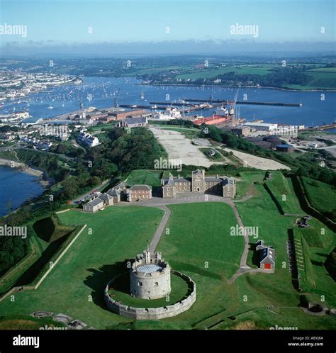 Pendennis Castle Falmouth Cornwall UK aerial view Stock Photo - Alamy