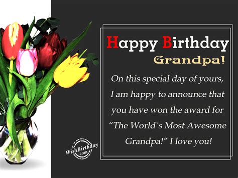 Birthday Wishes For Grandfather - Birthday Wishes, Happy Birthday Pictures