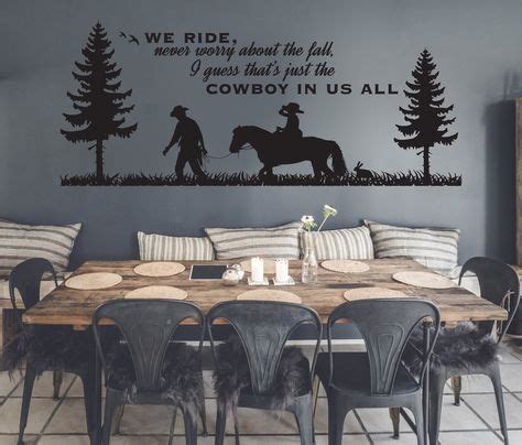 Large Western Wall Art, Cowboy Wall Decor | Wall vinyl decor, Western ...