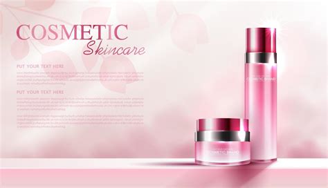 Cosmetics or skin care product ads with bottle, banner ad for beauty ...