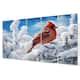 Designart "Canada Red Cardinal Bird Winter Wonderland II" Animals Metal Wall Decor Set - Bed ...