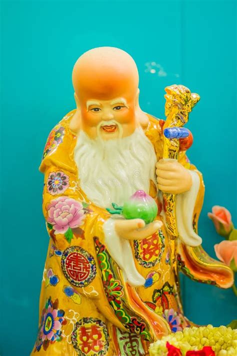 Close Up Sculpture of Cai Shen, Chinese God of Wealth, God of Fortune. Stock Image - Image of ...