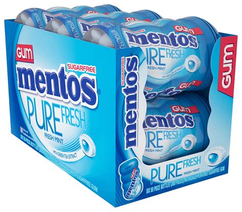 Mentos, Pure Fresh, Sugar Free Mint Chewing Gum, 50 Pcs, 6 Ct - Walmart.com - Walmart.com