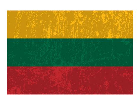 Lithuania grunge flag, official colors and proportion. Vector ...