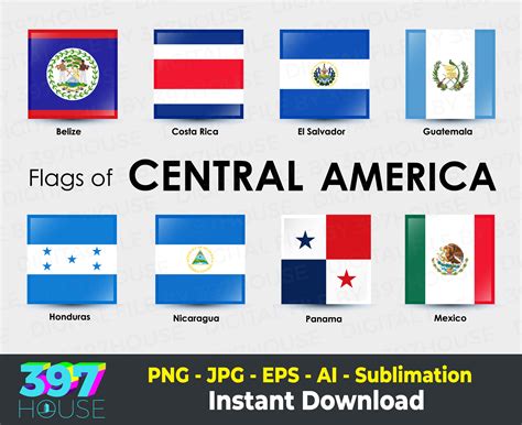 Flags Of Central American Countries