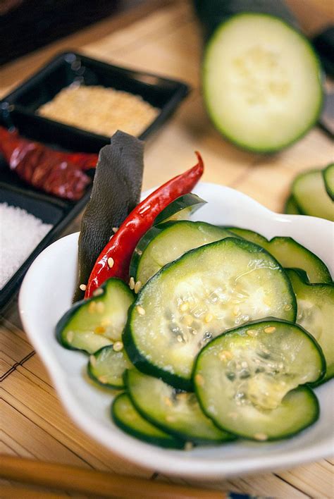 Tsukemono - Japanese Quick Pickled Cucumbers (Shiozuke Tsukemono)