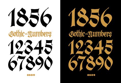 Gothic figures. Vector. Beautiful and stylish calligraphy. Elegant European typeface for tattoo ...