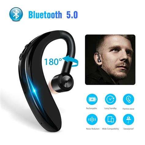 Bluetooth Headset, EEEkit Wireless Bluetooth Earpiece V5.0 Stereo Noise Cancelling Headphone ...