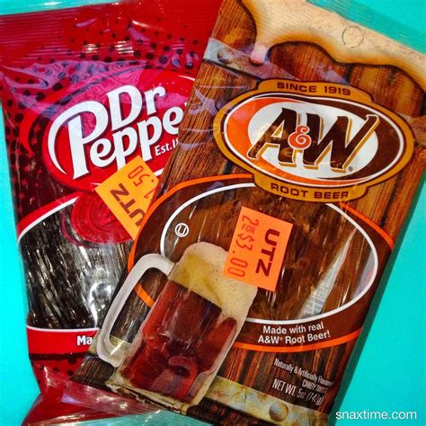 Dr. Pepper & A&W Root Beer Flavored Candy Twists | Snaxtime