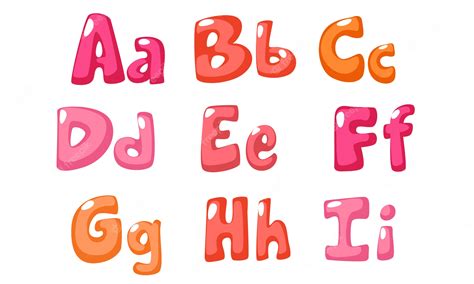 Premium Vector | Cute bold font in pink color for kids