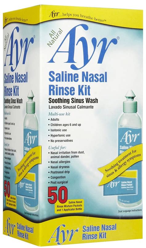 Ayr Saline Sinus Rinse Kit with Bottle - 50 Packets