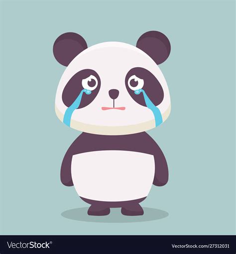 Cute panda with a crying expression Royalty Free Vector